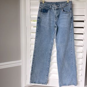 SHEIN EZwear Solid Baggy Jeans